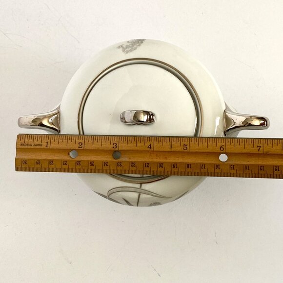 Wentworth China Japan Silver Wheat Sugar Bowl With Lid 4514 Eternal Shape - Picture 12 of 12